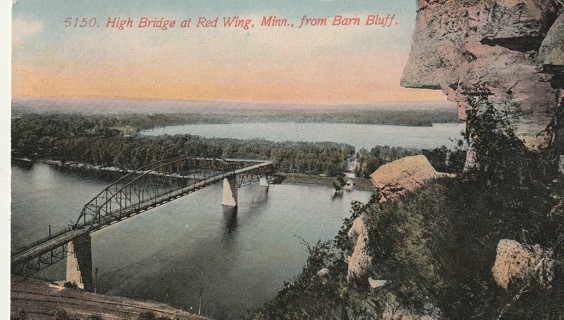 Vintage Used Postcard: Pre Linen: High Bridge, Red WIng, MN
