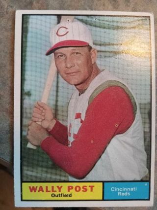 1961 TOPPS WALLY POST CINCINNATI REDS BASEBALL CARD # 378