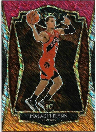 2020-21 SELECT MALACHI FLYNN RED WHITE ORANGE SPARKLE PRIZM REFRACTOR ROOKIE CARD