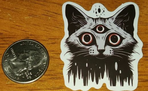 Third Eye Cat Dark Goth Sticker