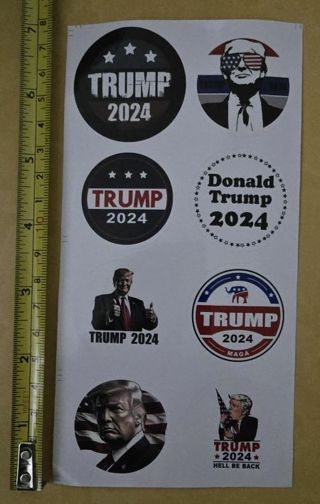 Eight Large Trump Mailing Seals or Stickers