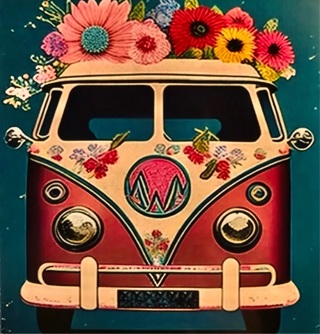 Pink VW Van  - 3 x 3” MAGNET - GIN ONLY