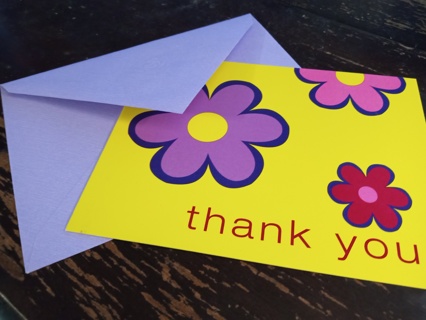 Thank you card w/envelope