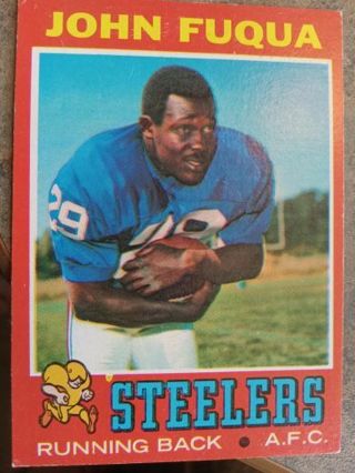 1971 .T..C.G. JOHN FUQUA PITTSBURGH STEELERS FOOTBALL CARD# 76