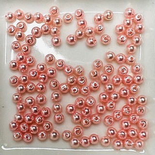 Pink 4mm Faux Pearl Round Beads