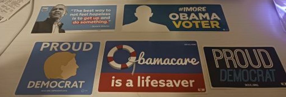 Set of 5 Democrat Stickers.