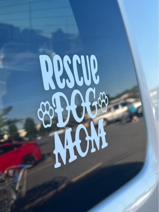 Rescue Dog mom Decal