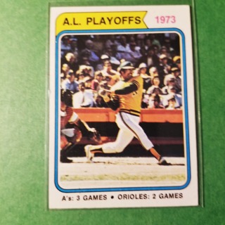   1974 - TOPPS BASEBALL CARD NO.470 -1973  A.L. PLAYOFFS - NRMT+