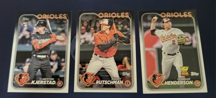 2024 Topps Baltimore Orioles card lot Henderson/Rutschman/Kjerstad