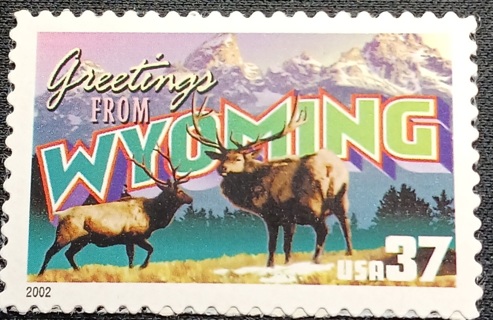 37c STAMP WYOMING NICE MNH