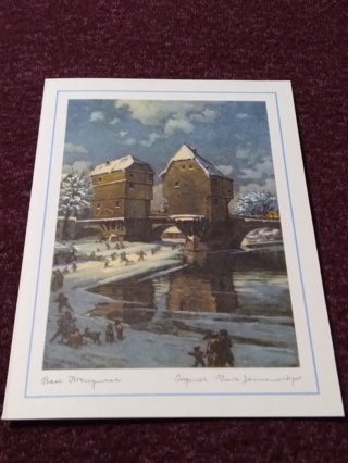 German Holiday Card - Bad Kreuznach, Bridge Houses