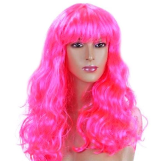 NEW PINK COSTUME WIG ANIME MANGA COSPLAY ROLE PLAY DRESS UP WAVY CURLY HAIR WIG