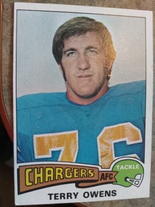 1975 TOPPS TERRY OWENS SAN DIEGO CHARGERS FOOTBALL CARD# 256