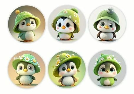 ↗️NEW⭕(8) 1" ADORABLE PENGUIN STICKERS!!⭕