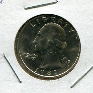 1987 D Washington Quarter-From Mint Set-B.U.