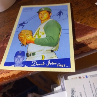 2008 upper deck goudey Derek jeter says…… catfish hunter baseball card 