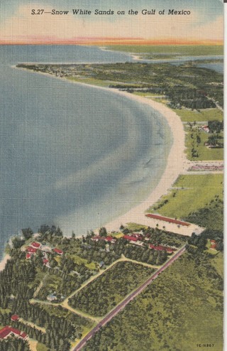 Vintage Unused Postcard: Linen: d: Snow White Sands on Gulf of Mexico