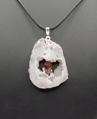 Awesome New Unique Sparkly Geode Citrine Chunk Statement Necklace