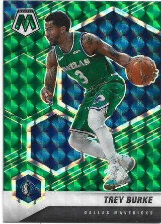 2020-21 MOSAIC TREY BURKE GREEN PRIZM REFRACTOR CARD