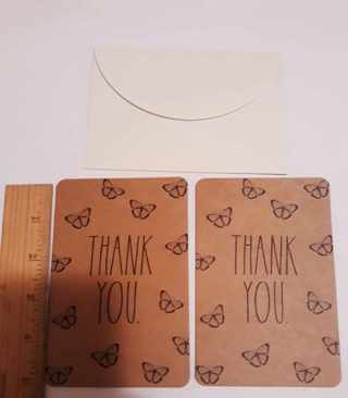 2 Rae Dunn Thank You Notecards (with Envelopes)