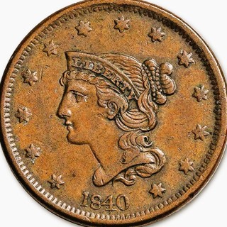 1840 Large Cent Circulated, Coronet, Best Highlights & Date, Collection Showoff, Refundable