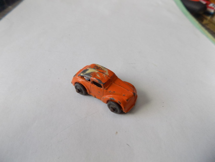 Vintage little metal orange car 1 1/2 inch