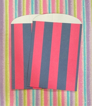 Pink and blue striped mini craft sacks