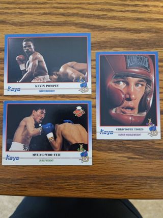 1991 KAYO Boxing trading cards.#146,#147,#148.