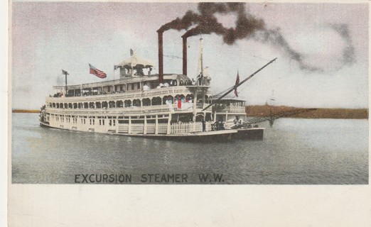 Vintage Used Postcard: (g): 190? Excursion Steamer W.W.