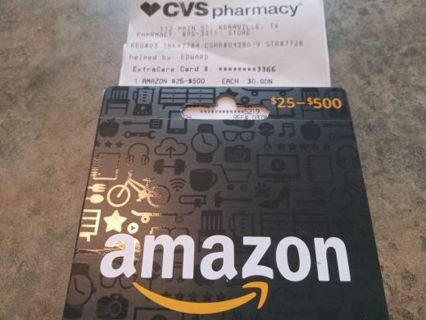 $30 AMAZON GIFT CARD. DIGITAL DELIVERY. WINNER GETS THE GIFT CODE.