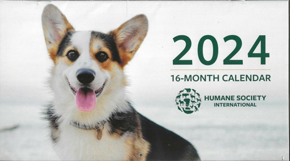 12 Month Calendar - 2024 - Humane Society - animals (L30)