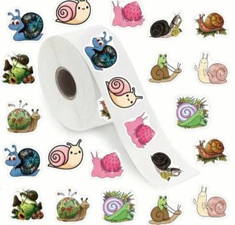 ↗️⭕(10) 1" CUTE SNAIL STICKERS!!⭕(SET 1 of 2)