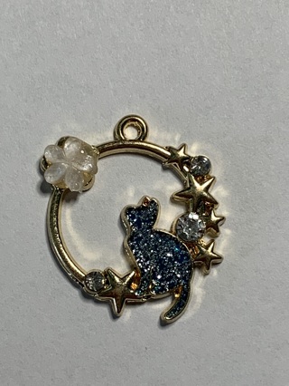 ♡MOON CAT CHARM~#5~BLUE CAT~FREE SHIPPING♡