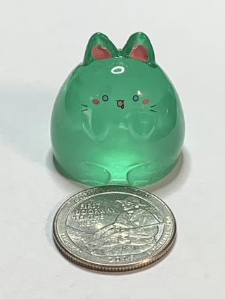 PUDDING CAT~#3~GREEN~1 CAT ONLY~GLOW IN THE DARK~FREE SHIPPING!