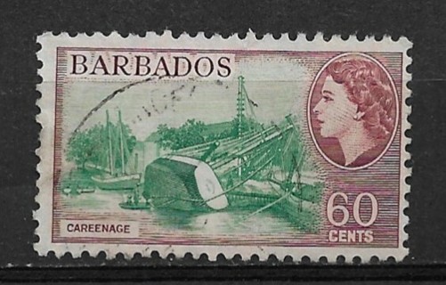 1956 Barbados Sc245 60c Careenage used