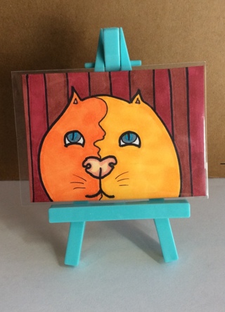 YoYo the Cat original drawing aceo