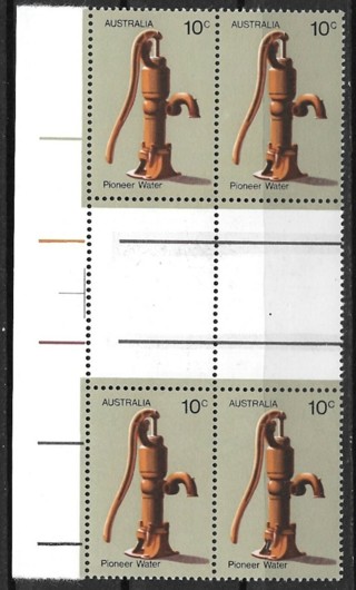 1972 Australia Sc533 Pioneer life: Water Pump MNH gutter block of 4