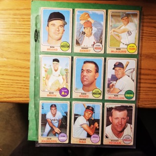 9 - LOT 1968 TOPPS - LOW TO MID GRADE - BASEBALL CARDS