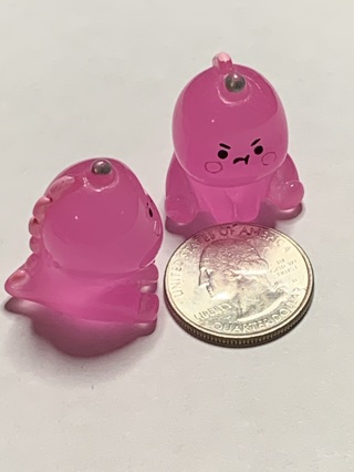 MILK DRAGONS~#17~DARK PINK~SET OF 2~GLOW IN THE DARK~FREE SHIPPING!