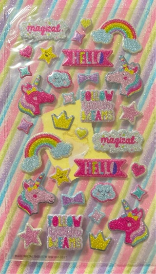 Kawaii rainbow unicorn stickers 