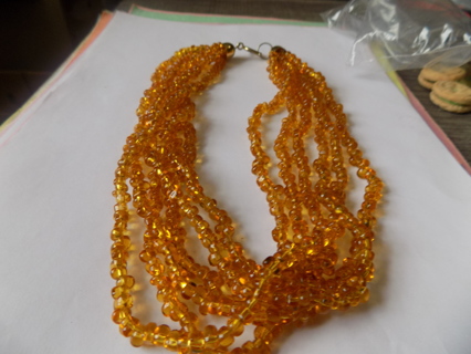 Vintage necklace 6 strand yellow beads