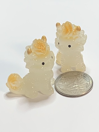 DRAGONS~#1~WHITE~SET OF 2 DRAGONS~GLOW IN THE DARK~FREE SHIPPING!