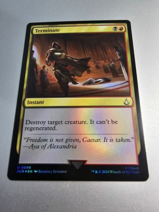 Magic the gathering mtg Terminate foil card Assassins Creed