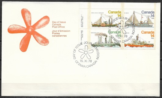 1978 Canada Sc779a Sailing Ships: Ice Vessels FDC