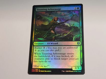 Magic the gathering mtg Taunting Arbormage Zendikar Rising foil card