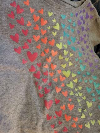 Grey Rainbow Heart shirt