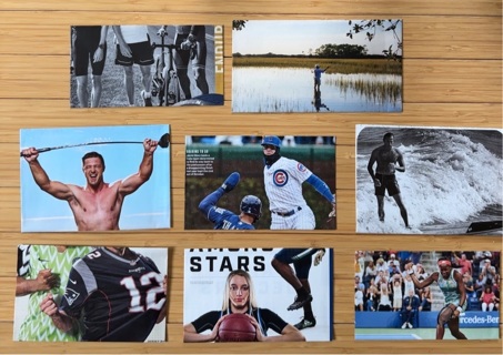 Clearance - 8 Variety Sports Theme Recycled Magazine Page Envelopes