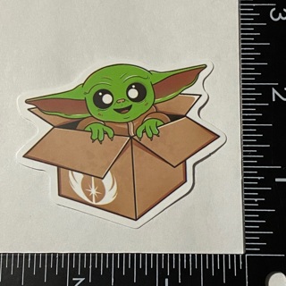 Baby yoda in a box large sticker decal NEW 