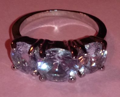 Cubic Zirconia Eternity Ring Sz 6 1/2