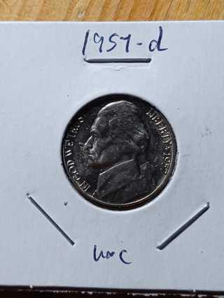 1957-D Unc Jefferson Nickel! 3
